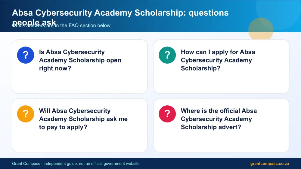 Absa Cybersecurity Academy Scholarship common questions answered infographic – absa cybersecurity academy scholarship South Africa 2026