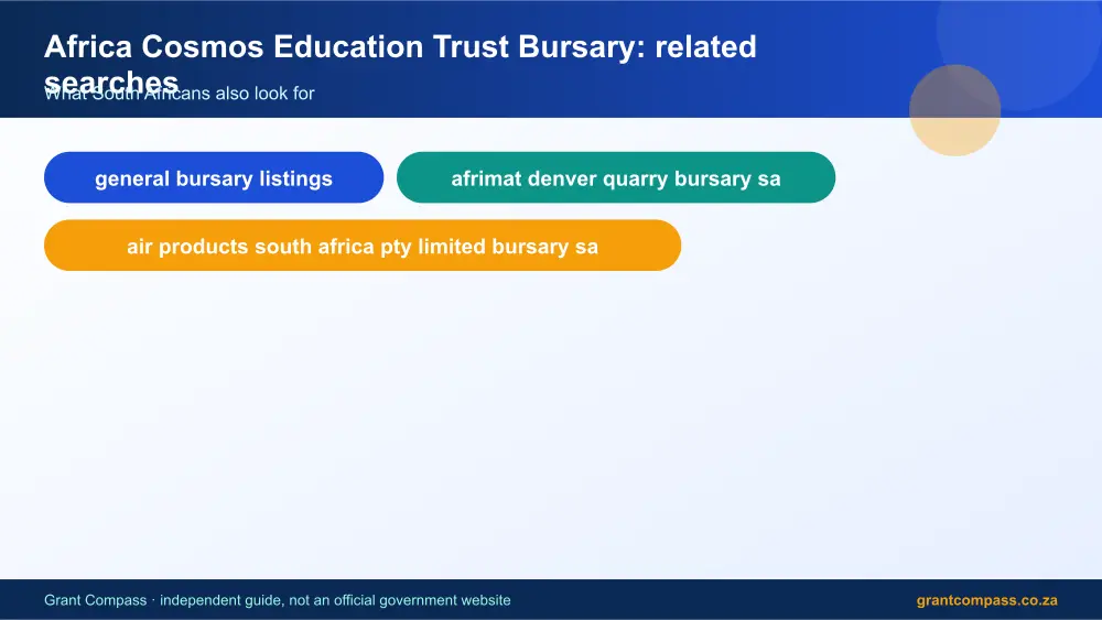 Africa Cosmos Education Trust Bursary related topics map infographic – african cosmos education trust bursary South Africa 2026