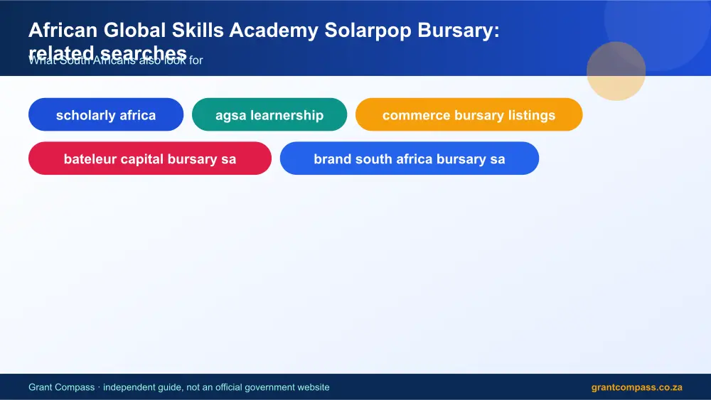 African Global Skills Academy Solarpop Bursary related topics map infographic – african global skills academy bursary South Africa 2026