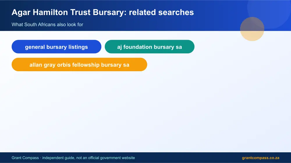 Agar Hamilton Trust Bursary related topics map infographic – agar hamilton trust bursary South Africa 2026