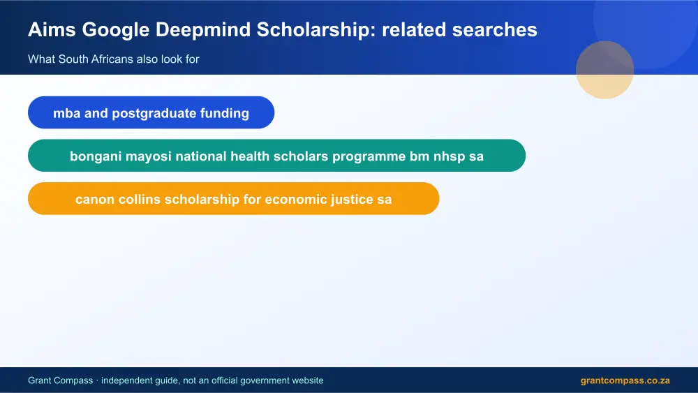 Aims Google Deepmind Scholarship related topics map infographic – aims google deepmind scholarship bursary South Africa 2026