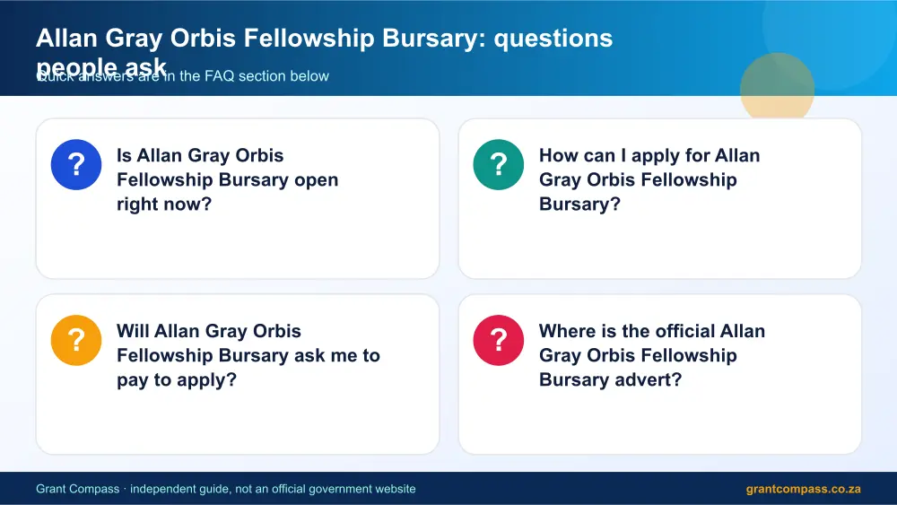Allan Gray Orbis Fellowship Bursary common questions answered infographic – allan grey bursary South Africa 2026