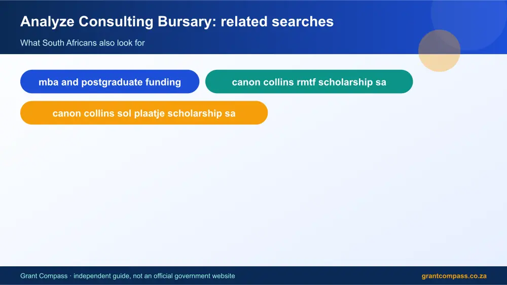 Analyze Consulting Bursary related topics map infographic – analyze consulting bursary South Africa 2026