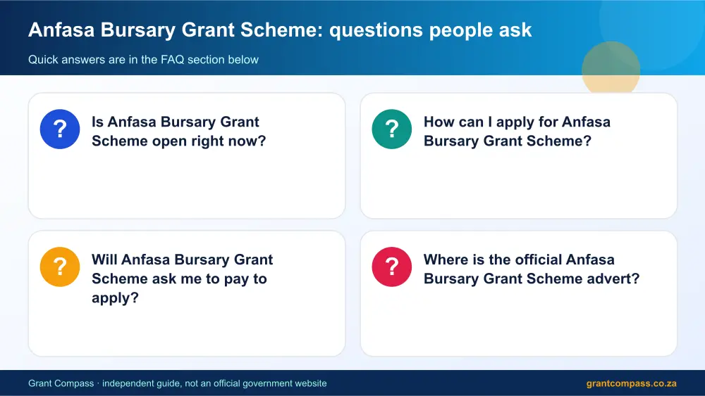 Anfasa Bursary Grant Scheme common questions answered infographic – anfasa bursary grant scheme South Africa 2026