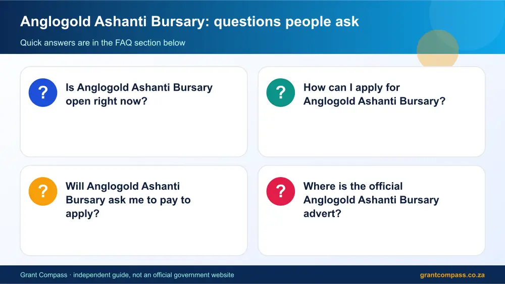 Anglogold Ashanti Bursary common questions answered infographic – anglogold ashanti bursary South Africa 2026