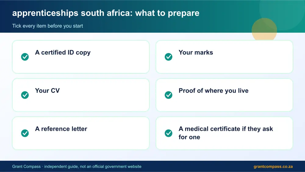 apprenticeships south africa documents checklist infographic – apprenticeships south africa South Africa 2026