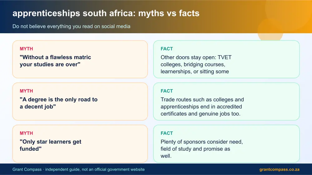 apprenticeships south africa myths vs facts infographic – apprenticeships south africa South Africa 2026