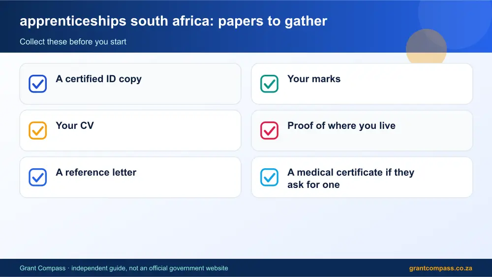 apprenticeships south africa required papers tick list infographic – apprenticeships south africa South Africa 2026