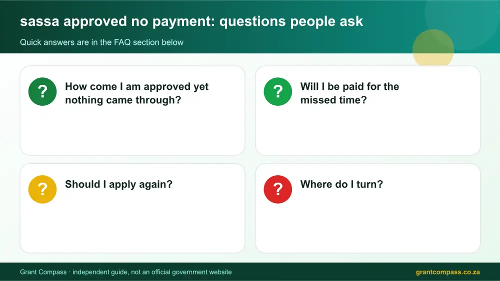 sassa approved no payment common questions answered infographic – sassa approved no payment South Africa 2026