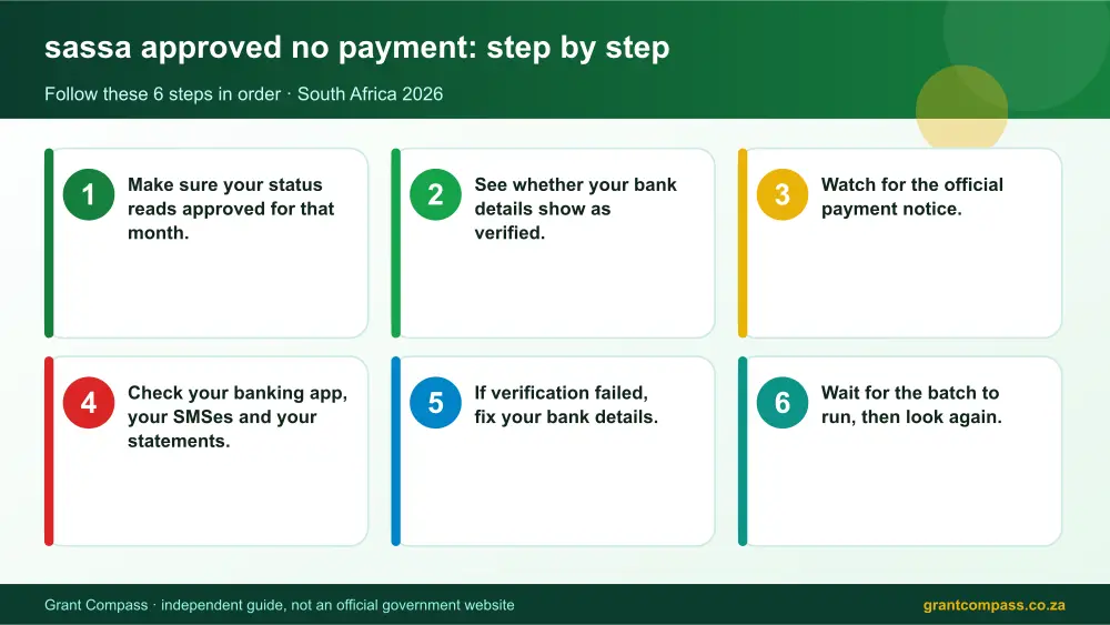 sassa approved no payment step by step guide infographic – sassa approved no payment South Africa 2026