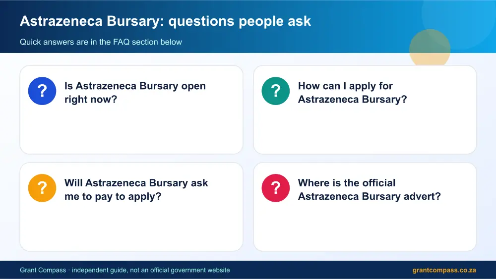 Astrazeneca Bursary common questions answered infographic – astrazeneca bursary South Africa 2026