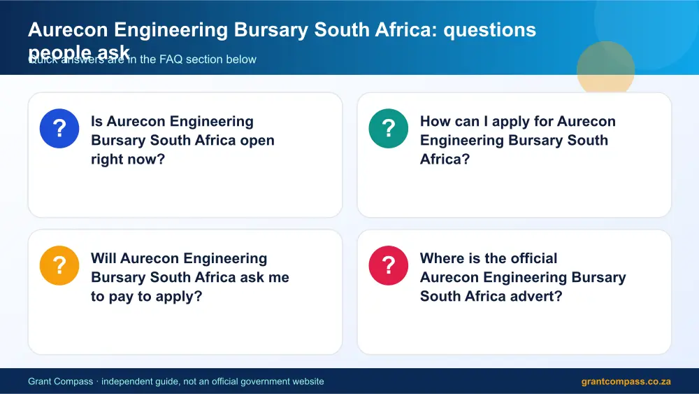 Aurecon Engineering Bursary South Africa common questions answered infographic – zutari bursary South Africa 2026