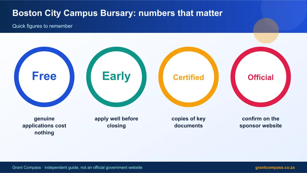 Boston City Campus Bursary numbers that matter infographic – boston bursaries South Africa 2026