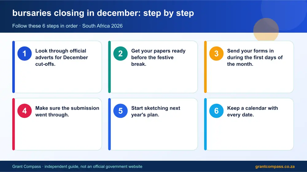 bursaries closing in december step by step guide infographic – bursaries closing in december South Africa 2026