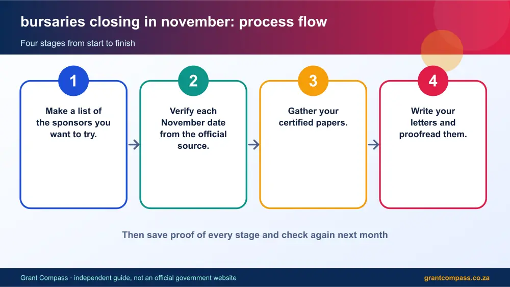 bursaries closing in november process flow chart infographic – bursaries closing in november South Africa 2026