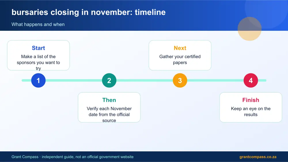 bursaries closing in november process timeline infographic – bursaries closing in november South Africa 2026