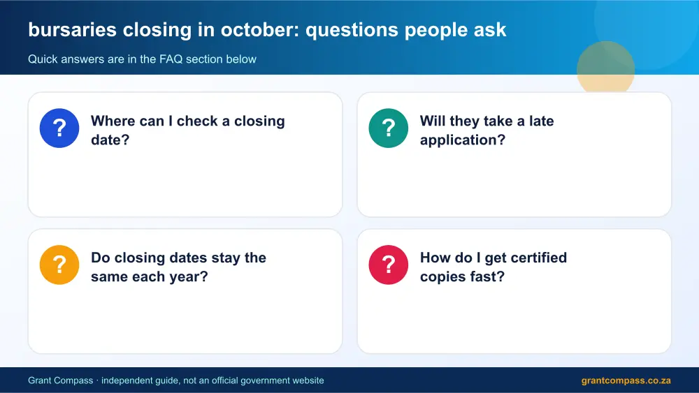 bursaries closing in october common questions answered infographic – bursaries closing in october South Africa 2026
