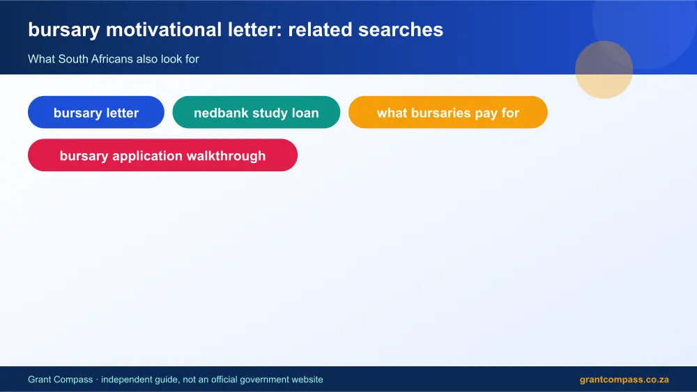 bursary motivational letter related topics map infographic – bursary motivational letter South Africa 2026