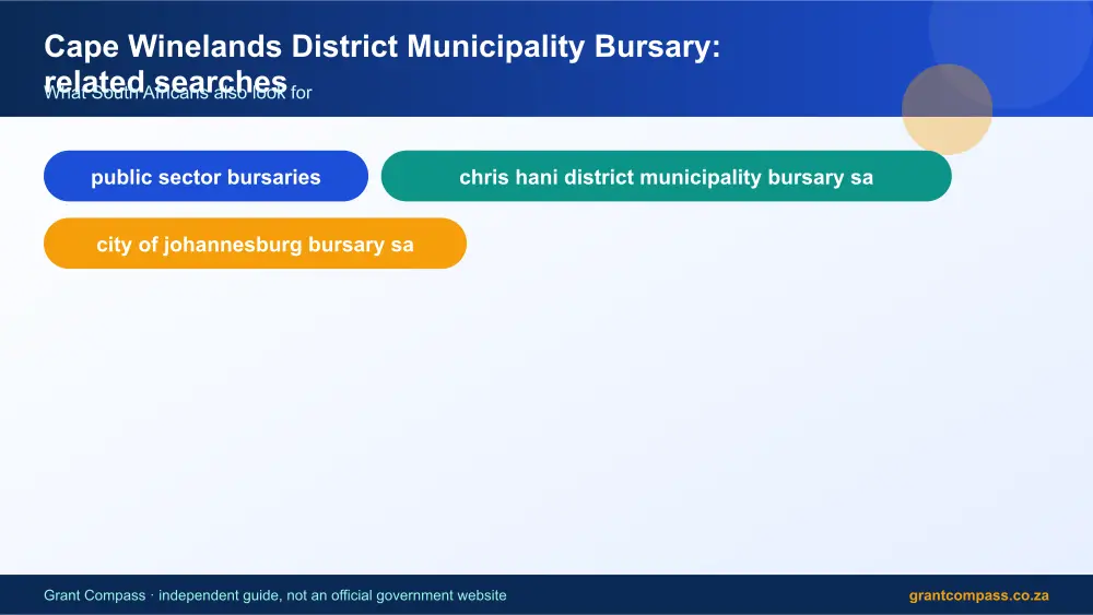 Cape Winelands District Municipality Bursary related topics map infographic – cape winelands district municipality bursary South Africa 2026