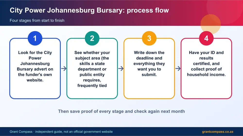 City Power Johannesburg Bursary process flow chart infographic – city power johannesburg bursary South Africa 2026