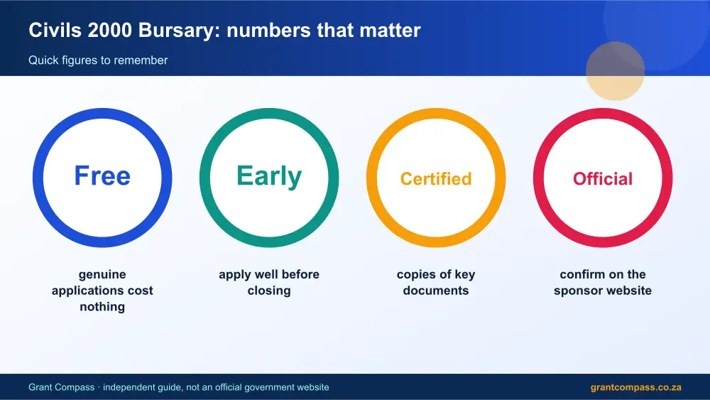 Civils 2000 Bursary numbers that matter infographic – civil engineering bursaries South Africa 2026