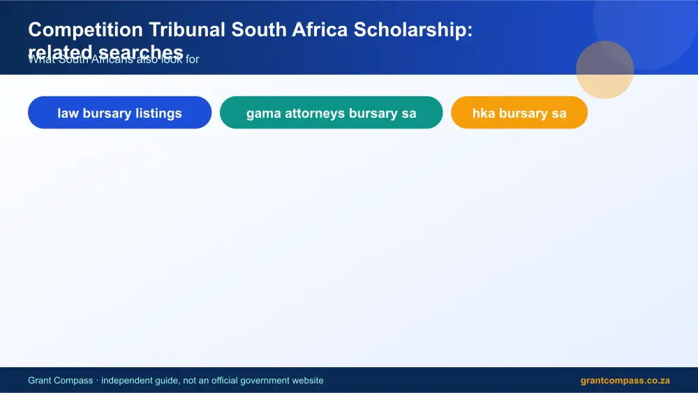 Competition Tribunal South Africa Scholarship related topics map infographic – competition tribunal scholarship bursary South Africa 2026
