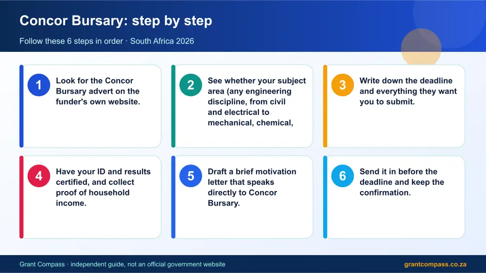 Concor Bursary step by step guide infographic – concor bursary South Africa 2026