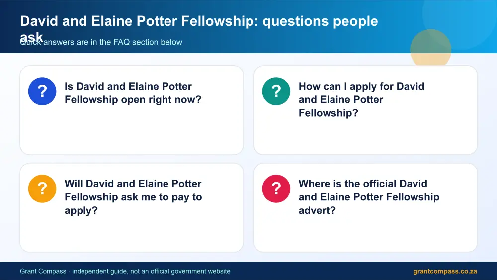 David and Elaine Potter Fellowship common questions answered infographic – david and elaine potter fellowship scholarship South Africa 2026