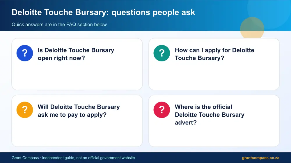 Deloitte Touche Bursary common questions answered infographic – deloitte and touche bursary South Africa 2026