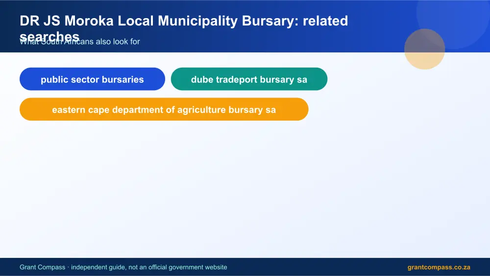 DR JS Moroka Local Municipality Bursary related topics map infographic – dr js moroka local municipality bursary South Africa 2026