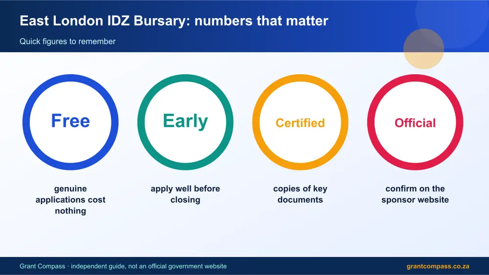 East London IDZ Bursary numbers that matter infographic – east london idz bursary South Africa 2026