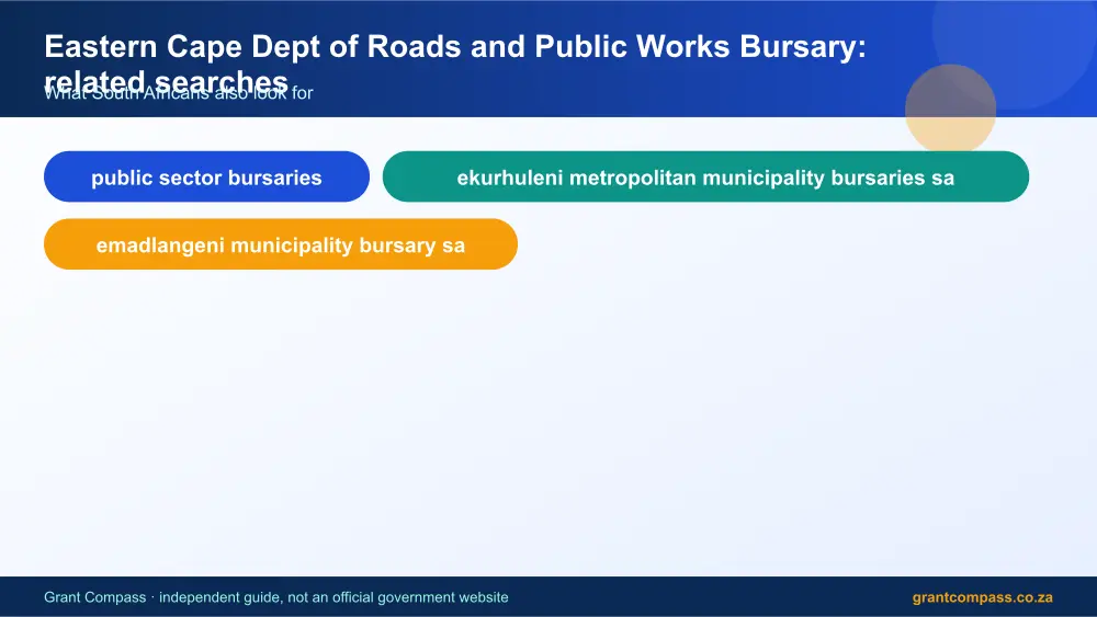 Eastern Cape Dept of Roads and Public Works Bursary related topics map infographic – eastern cape dept of roads and public works bursary South Africa 2026
