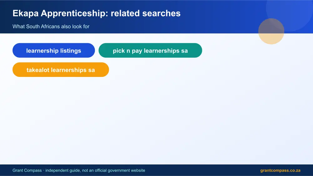 Ekapa Apprenticeship related topics map infographic – ekapa apprenticeship learnership South Africa 2026
