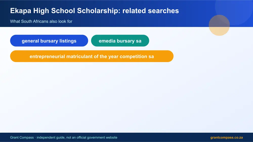 Ekapa High School Scholarship related topics map infographic – ekapa high school scholarship bursary South Africa 2026
