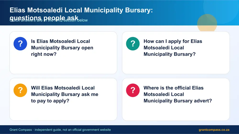 Elias Motsoaledi Local Municipality Bursary common questions answered infographic – elias motsoaledi bursary South Africa 2026