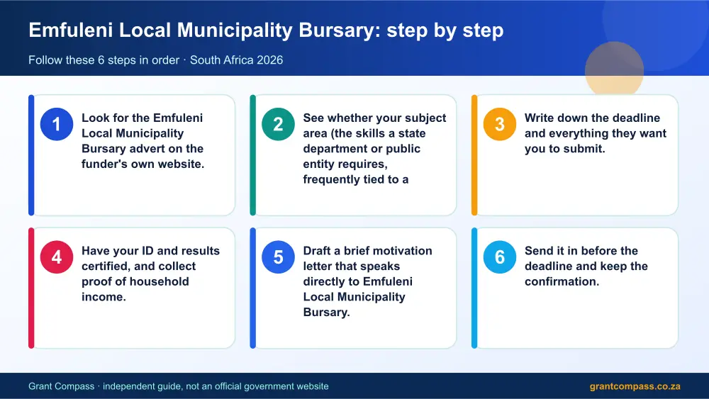 Emfuleni Local Municipality Bursary step by step guide infographic – emfuleni local municipality bursary South Africa 2026