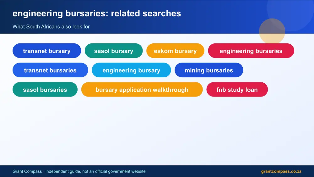 engineering bursaries related topics map infographic – engineering bursaries south africa South Africa 2026