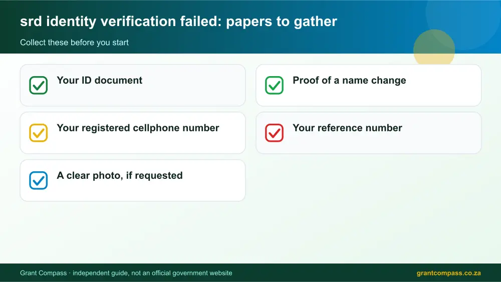 srd identity verification failed required papers tick list infographic – srd identity verification failed South Africa 2026