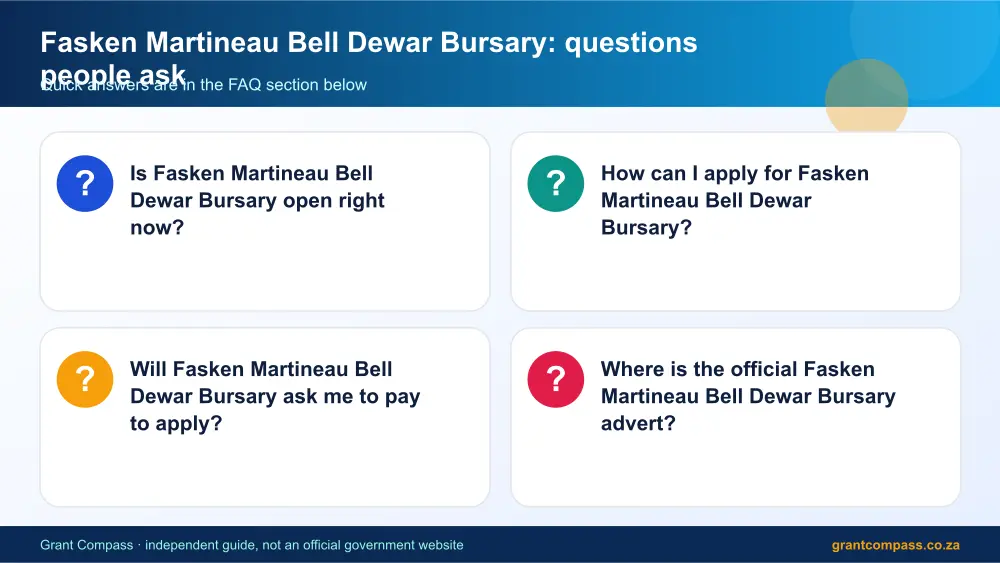 Fasken Martineau Bell Dewar Bursary common questions answered infographic – fasken martineau bell dewar bursary South Africa 2026