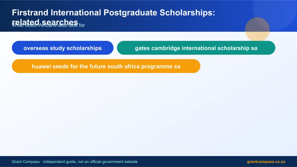 Firstrand International Postgraduate Scholarships related topics map infographic – firstrand international postgraduate scholarships scholarship South Africa 2026