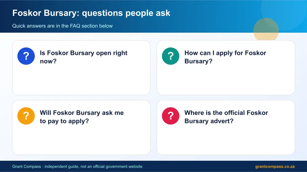 Foskor Bursary common questions answered infographic – foskor bursary South Africa 2026