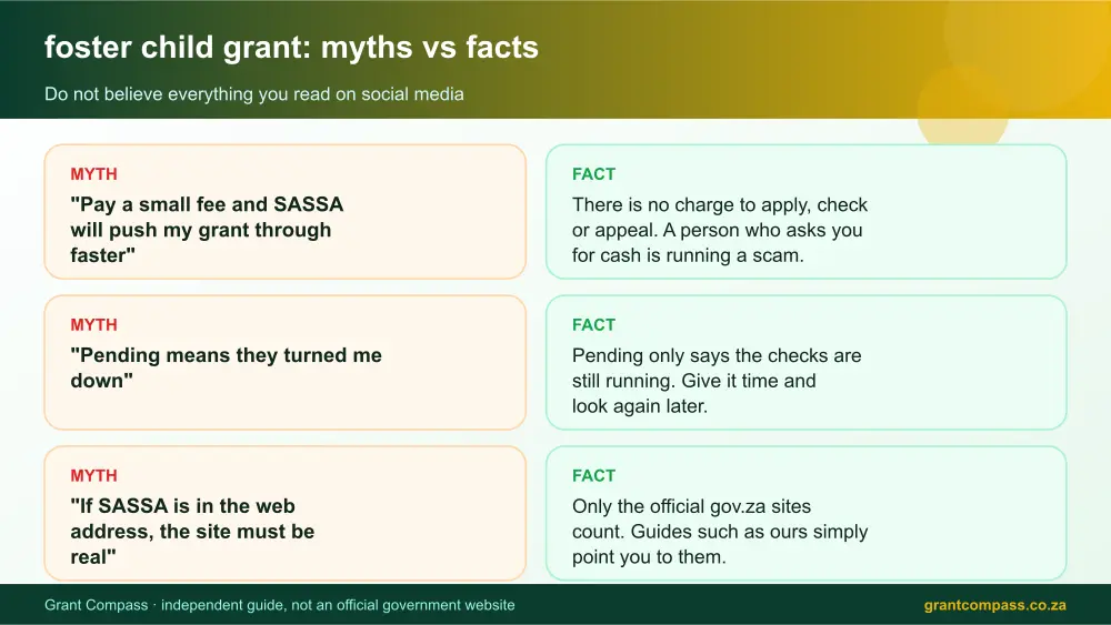 foster child grant myths vs facts infographic – foster child grant South Africa 2026