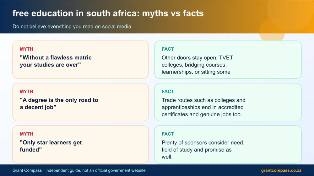 free education in south africa myths vs facts infographic – free education in south africa South Africa 2026