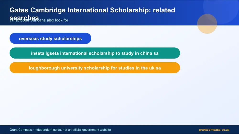 Gates Cambridge International Scholarship related topics map infographic – gates cambridge international scholarship South Africa 2026