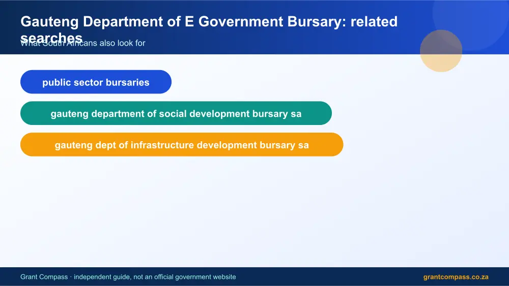 Gauteng Department of E Government Bursary related topics map infographic – gauteng department of e government bursary South Africa 2026