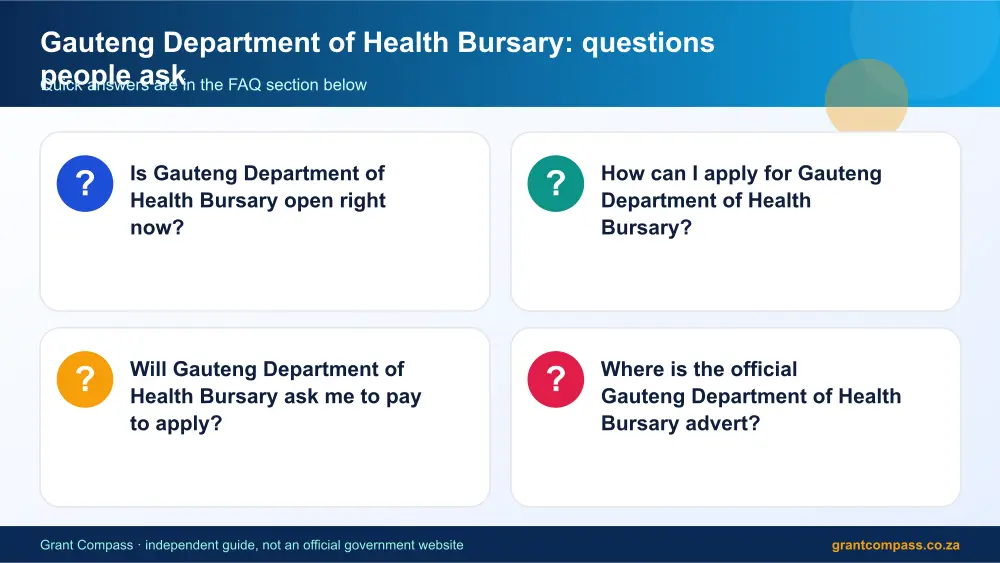 Gauteng Department of Health Bursary common questions answered infographic – gauteng department of health bursary South Africa 2026