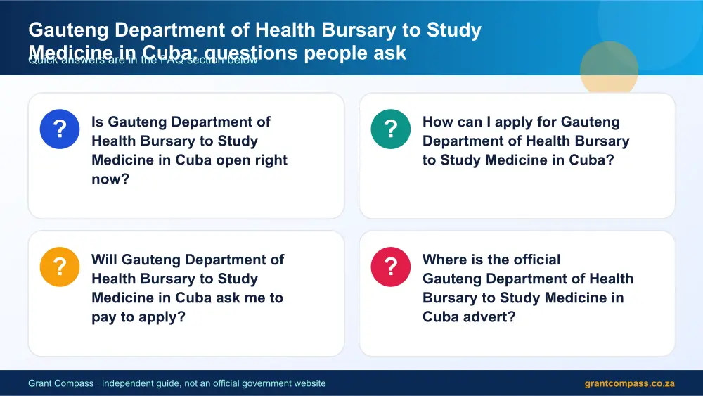 Gauteng Department of Health Bursary to Study Medicine in Cuba common questions answered infographic – gauteng department of health bursaries South Africa 2026