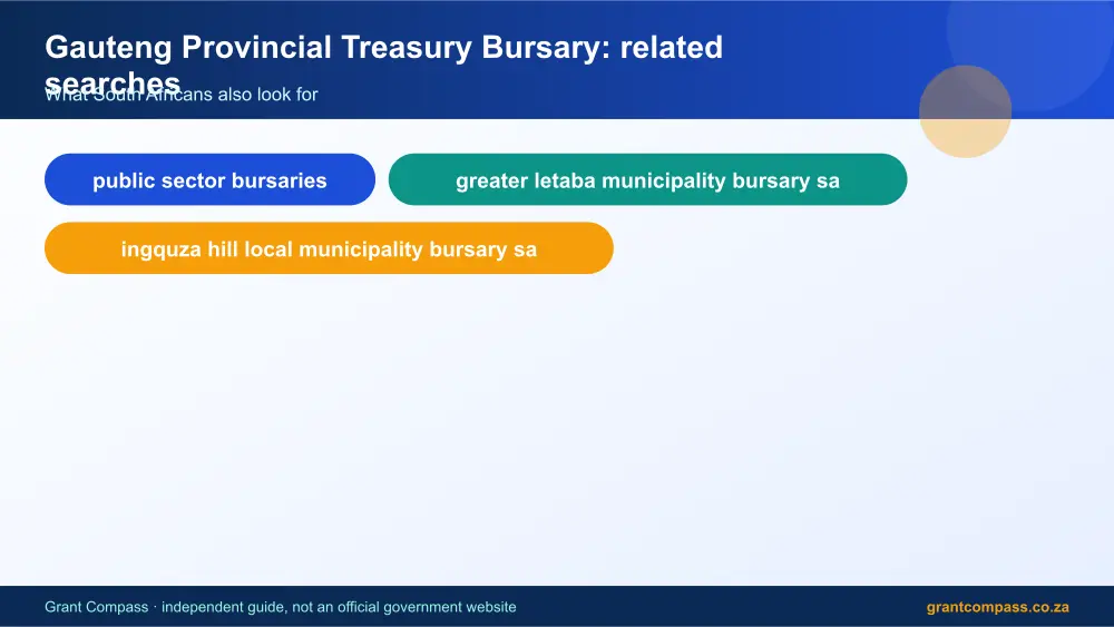 Gauteng Provincial Treasury Bursary related topics map infographic – gauteng provincial treasury bursary South Africa 2026