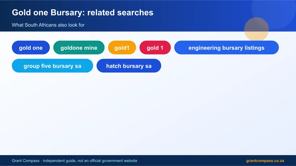Gold one Bursary related topics map infographic – gold one bursary application 2026 South Africa 2026