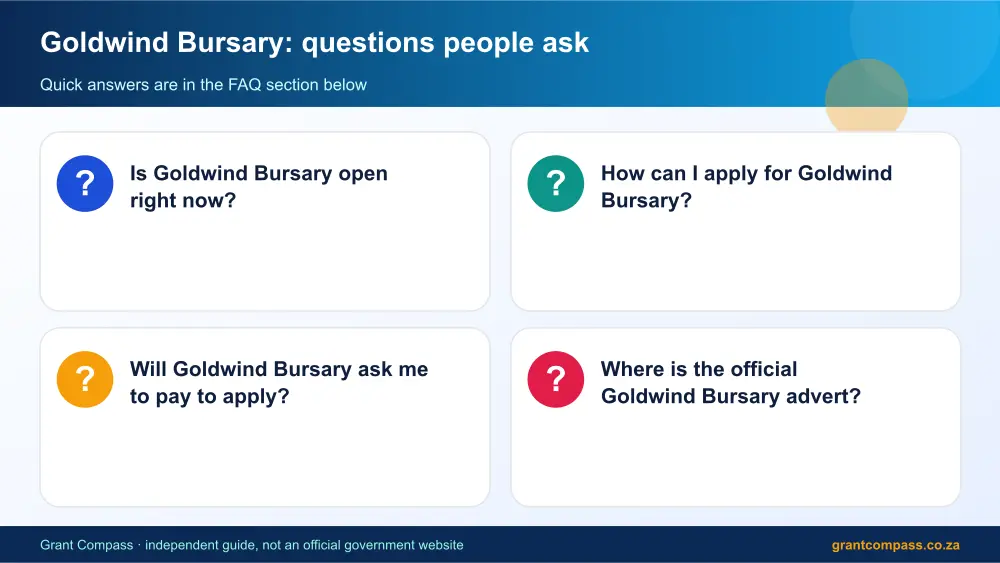 Goldwind Bursary common questions answered infographic – goldwind bursary South Africa 2026